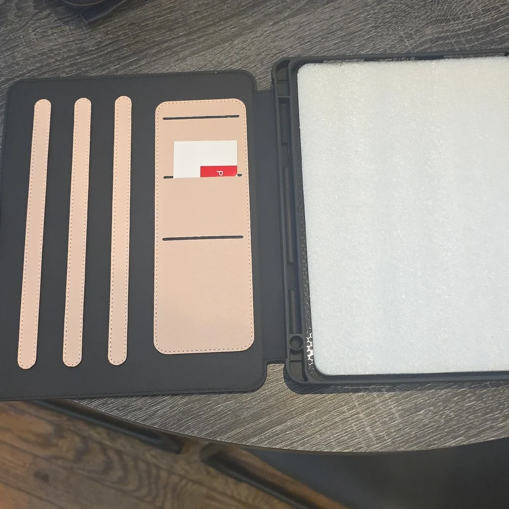 Rose Gold and Black Tablet Folio Case - Protective Cover